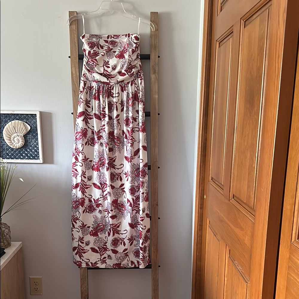 Grace Karin Floral Maxi Dress - Red and White